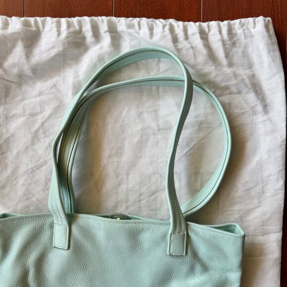 FRESHLY PICKED Original Leather Carryall Bag - Baby Blue - Great Condition - Picture 10 of 16